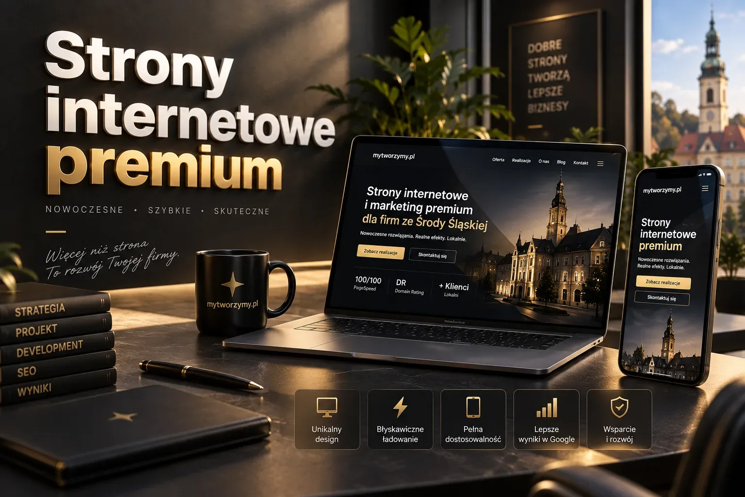Nowoczesna koncepcja strony internetowej premium